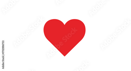 Crimson Affection: A Vibrant Heart Symbol Against a Clean White Backdrop, Perfect for Expressing Love and Emotion