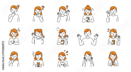 Expressive characters convey diverse emotions and actions, perfect for storytelling and design projects.