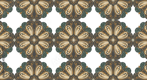 Gothic ornamental frame with glowing green crystals and intricate black filigree detailing