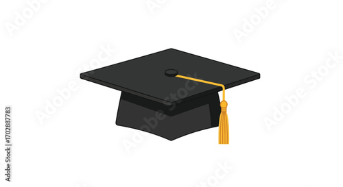 Illustration of a graduation cap on a white background signifying academic achievement and educational attainment ready for vector design 59