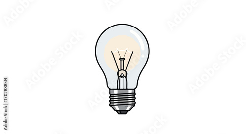Classic light bulb illustration symbolizing illumination and innovative solutions with a warm glow representing creativity and insight