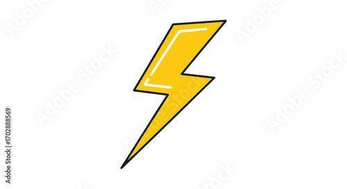 Stylized lightning bolt illustration showcasing electricity, power and vibrant design  with a modern aesthetic for a range of digital applications