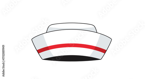 A Classic Nurse's Cap Illustration: Symbol of Healthcare and Compassionate Service in Medicine practice and nursing support for hospital personnel