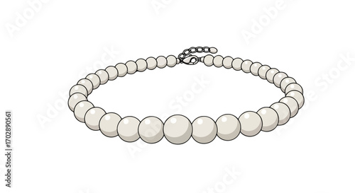 Elegant pearl strand necklace showcasing luminous spheres and a secure clasp design accessory