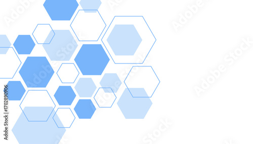 Abstract blue hexagon shape for frame illustration design