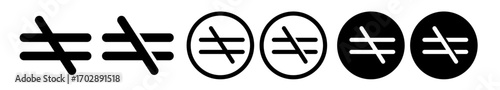 Inequality Symbols in Various Styles Isolated on White Background