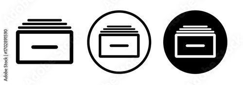 File Cabinet Icon Variations Isolated on White Background