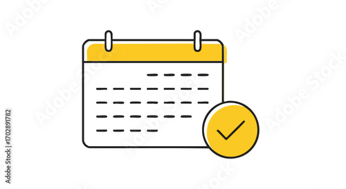 Appointment Scheduled Calendar Icon with Checkmark for Events and Deadlines