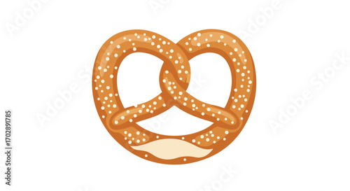 Delicious and visually engaging cartoon pretzel, ideal for culinary design or illustration about snacks and bakery products