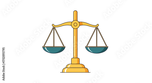 Balanced justice scale symbolizing fairness and law with a simple elegant design inscribed in a neutral setting for legal and ethical themes