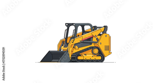 compact yellow bulldozer with black tracks and blade used for construction site activities in urban environment large industrial equipment for earth