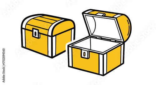 Unveiling Hidden Riches Exploring Treasure Chest Icons in Vector Style