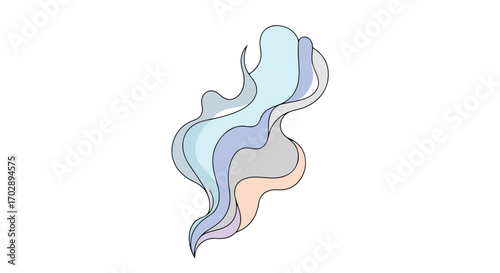 Abstract flowing shapes in pastel shades creating a calming visual harmony perfect for minimalist design themes and artistic expressions in modern