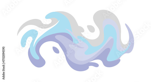 Abstract fluid shape composition with swirling pastel colors and smooth curves creating an artistic and calming visual effect suitable for modern