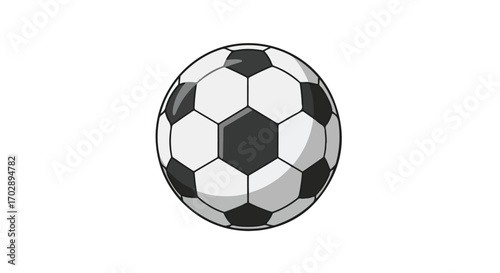 Classic black and white soccer ball with traditional hexagon and pentagon pattern for sports enthusiasts and fans of football games featuring a