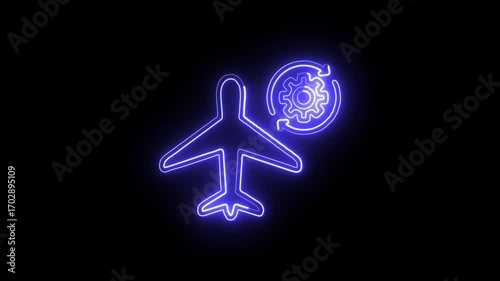 Operations Isolated on Black Background, Business System HD Video Animation
