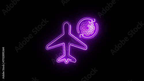 Operations Isolated on Black Background, Business System HD Video Animation