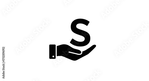 Simple black glyph icon symbolizing finance, savings, investment, charity, and earning money