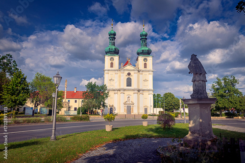 Tableau sur toile Basilica church with Franciscan monastery at Frauenkirchen in the district of Ne