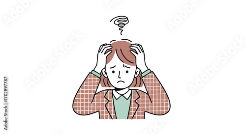 Stressed young professional woman struggling with anxiety and feeling overwhelmed with work problems