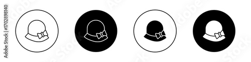 Woman hat icons vector graphics collection on white background