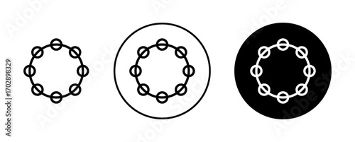 Tambourine icons vector graphics collection on white background