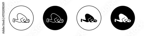 Sujud icons vector graphics collection on white background