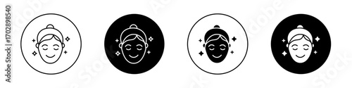 Skincare icons vector graphics collection on white background