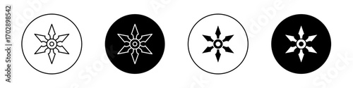Shuriken icons vector graphics collection on white background