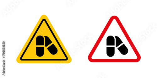 Side effects signs vector graphics collection on white background