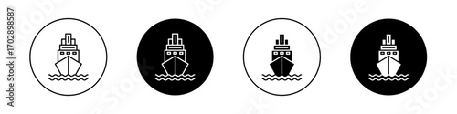 Ship icons vector graphics collection on white background