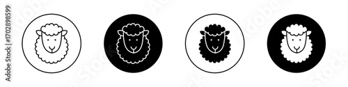 Sheep icons vector graphics collection on white background