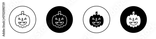 Pumpkin icons vector graphics collection on white background