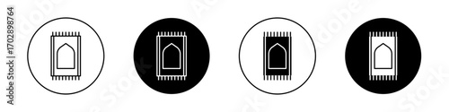 Prayer rug icons vector graphics collection on white background