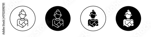 Postnatal care icons vector graphics collection on white background