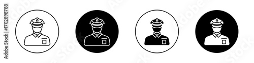 Police icons vector graphics collection on white background