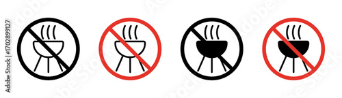 No grill sign vector graphics collection on white background