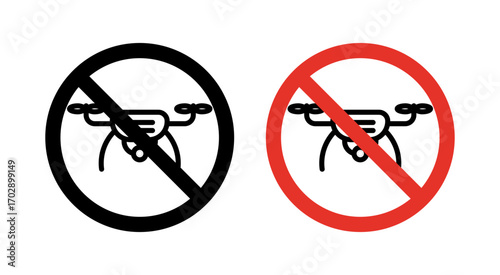 No fly drones sign vector graphics collection on white background