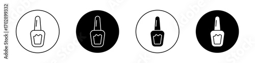 Nail polish icons vector graphics collection on white background