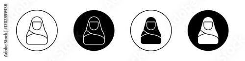 Muslim women icons vector graphics collection on white background