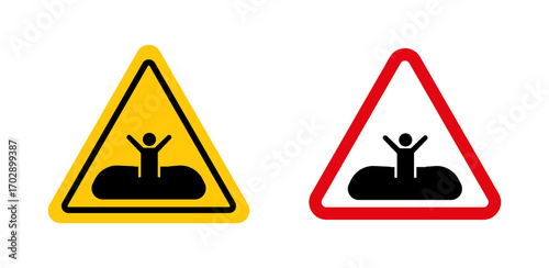 Mud warning signs vector graphics collection on white background