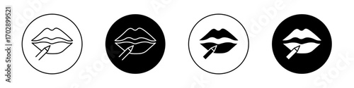 Lip pencil icons vector graphics collection on white background