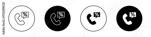 Loan call icons vector graphics collection on white background