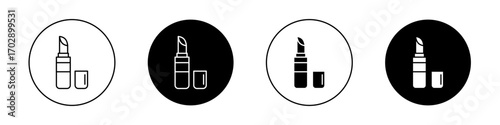 Lipstick icons vector graphics collection on white background