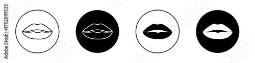 Lips icons vector graphics collection on white background