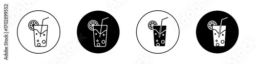 Lemonade icons vector graphics collection on white background