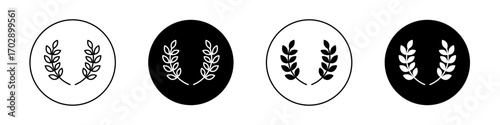Laurel wreath icons vector graphics collection on white background