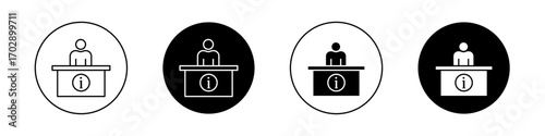Help desk information icons vector graphics collection on white background