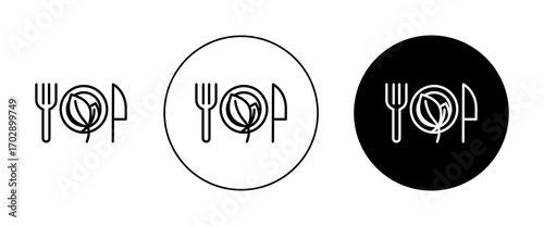 Healthy food icons vector graphics collection on white background