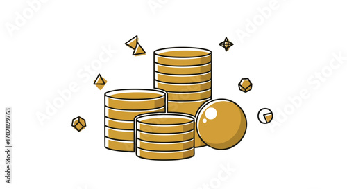 Golden coins stacked high representing financial success and investment growth opportunities